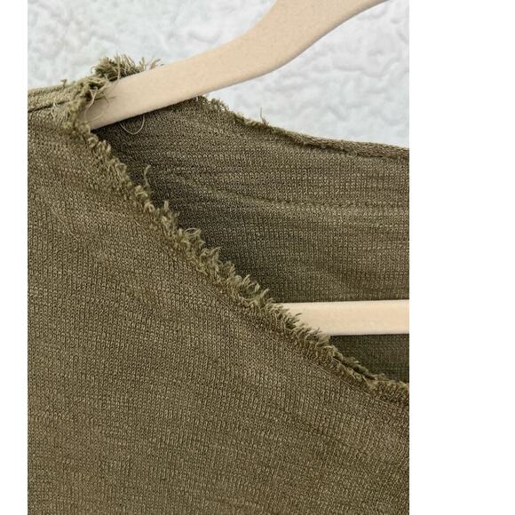 NWT Anthropology by Caite Nikola Tunic Olive Color Size XL Raw Hems - Picture 5 of 14